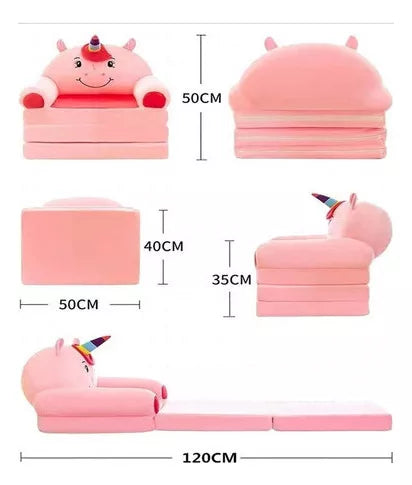 SOFA CAMA DE PELUCHE PARA NIÑOS